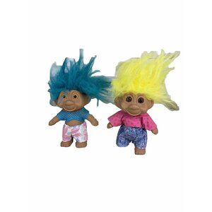 Vtg 1991 TNT Surfer Dude Troll Dolls Bros Brah Clothes Blue Yellow Boys